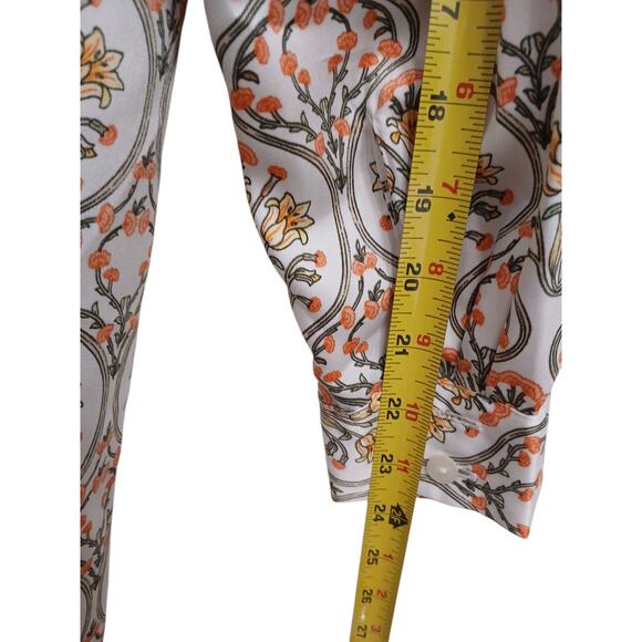 LOFT Satin Tuilerie Midi Shirtdress Sz 4 Floral Geo Paisely Minimalist Luxe $110 - Picture 9 of 11